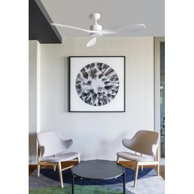 LUZON VENTILATORE DA SOFFITTO SENZA LUCE BIANCO DIAMETRO 132 CM TELECOMANDO INCLUSO FARO VENTILATORI - Cristalensi Shop Online
