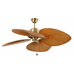 CUBA VENTILATORE DA SOFFITTO DIAMETRO 132 CM SENZA LUCE OTTONE SPAZZOLATO O MARRONE SCURO FARO VENTILATORI - Cristalensi Shop On 2