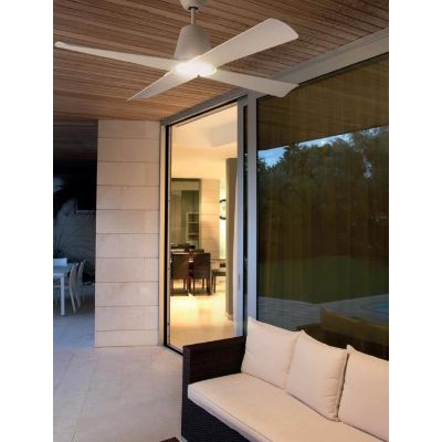 TYPHOON VENTILATORE CON LUCE LED 16W D130 CM 5 FINITURE DA ESTERNO IP44 CON TELECOMANDO FARO VENTILATORI - Cristalensi Shop Onli