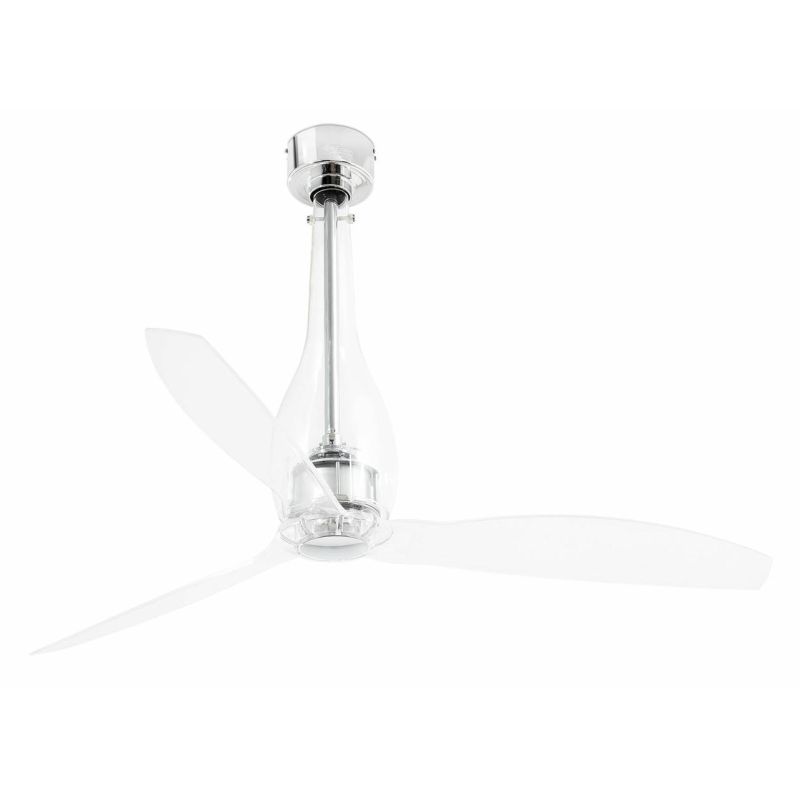 ETERFAN IN VETRO TRASPARENTE VENTILATORE SENZA LUCE CON TELECOMANDO DIAMETRO 128 CM FARO VENTILATORI - Cristalensi Shop Online