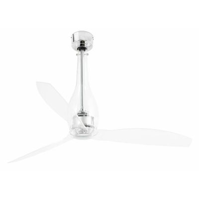 ETERFAN IN VETRO TRASPARENTE VENTILATORE SENZA LUCE CON TELECOMANDO DIAMETRO 128 CM FARO VENTILATORI - Cristalensi Shop Online