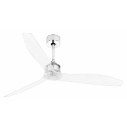 JUSTFAN VENTILATORE A SOFFITTO IN ACCIAIO E PALE TRASPARENTI CON TELECOMANDO FARO VENTILATORI - Cristalensi Shop Online 2