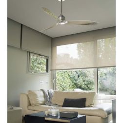 JUSTFAN VENTILATORE A SOFFITTO IN ACCIAIO E PALE TRASPARENTI CON TELECOMANDO FARO VENTILATORI - Cristalensi Shop Online