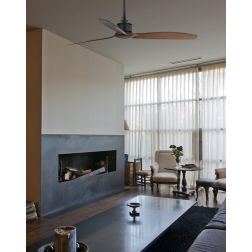 JUST FAN VENTILATORE DA SOFFITTO SENZA LUCE NERO CON PALE IN LEGNO TELECOMANDO INCLUSO FARO VENTILATORI - Cristalensi Shop Onlin