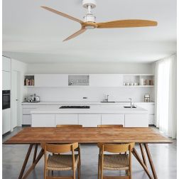 JUST FAN VENTILATORE A SOFFITTO 3 PALE METALLO FINITURA BIANCA SENZA LUCE CON TELECOMANDO FARO VENTILATORI - Cristalensi Shop On