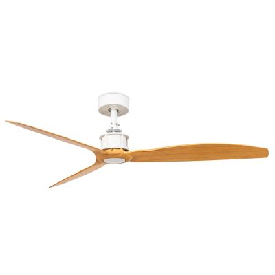 JUST FAN VENTILATORE A SOFFITTO 3 PALE METALLO FINITURA BIANCA SENZA LUCE CON TELECOMANDO FARO VENTILATORI - Cristalensi Shop On