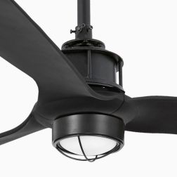 JUST FAN VENTILATORE A SOFFITTO CON 3 PALE COLORE NERO LUCE LED 17W CON TELECOMANDO INCLUSO FARO VENTILATORI - Cristalensi Shop 2