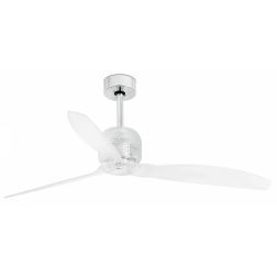 DECOFAN VENTILATORE CROMO CON PALE TRASPARENTI SENZA LUCE DIAMETRO CM 128 CON TELECOMANDO FARO VENTILATORI - Cristalensi Shop On