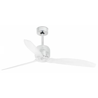 DECOFAN VENTILATORE CROMO CON PALE TRASPARENTI SENZA LUCE DIAMETRO CM 128 CON TELECOMANDO FARO VENTILATORI - Cristalensi Shop On