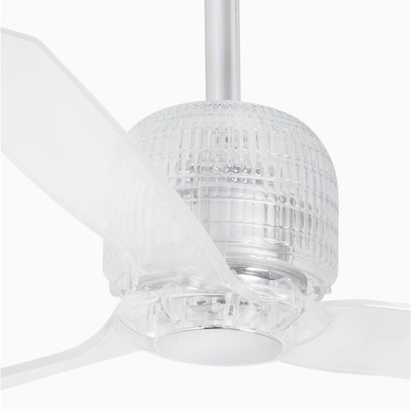 DECOFAN VENTILATORE CROMO CON PALE TRASPARENTI SENZA LUCE DIAMETRO CM 128 CON TELECOMANDO FARO VENTILATORI - Cristalensi Shop On
