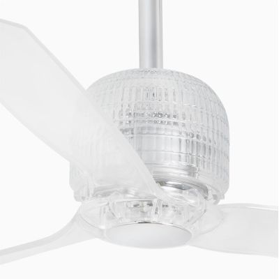 DECOFAN VENTILATORE CROMO CON PALE TRASPARENTI SENZA LUCE DIAMETRO CM 128 CON TELECOMANDO FARO VENTILATORI - Cristalensi Shop On