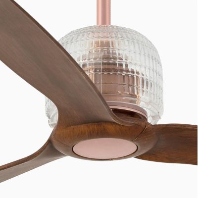 DECOFAN VENTILATORE FINITURA RAME O OTTONE PALE MOGANO SENZA LUCE DIAMETRO CM 128 E TELECOMANDO FARO VENTILATORI - Cristalensi S