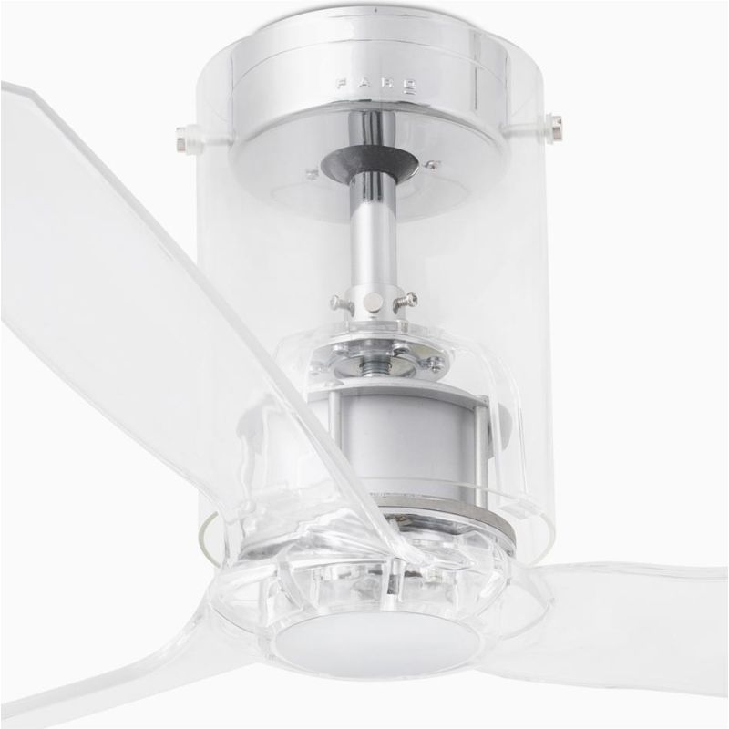 MINI TUBE VENTILATORE IN METALLO CROMO E VETRO 3 PALE SENZA LUCE DIAMETRO CM 128 E TELECOMANDO FARO VENTILATORI - Cristalensi Sh
