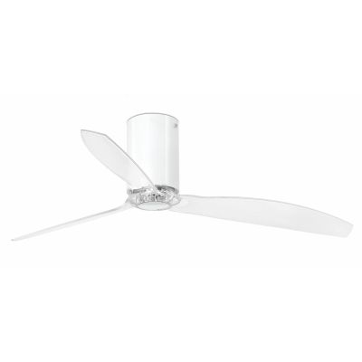 MINI TUBE VENTILATORE BIANCO O NERO LUCIDO PALE TRASPARENTI SENZA LUCE DIAMETRO CM 128 TELECOMANDO FARO VENTILATORI - Cristalens