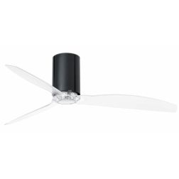 MINI TUBE VENTILATORE BIANCO O NERO LUCIDO PALE TRASPARENTI SENZA LUCE DIAMETRO CM 128 TELECOMANDO FARO VENTILATORI - Cristalens 2