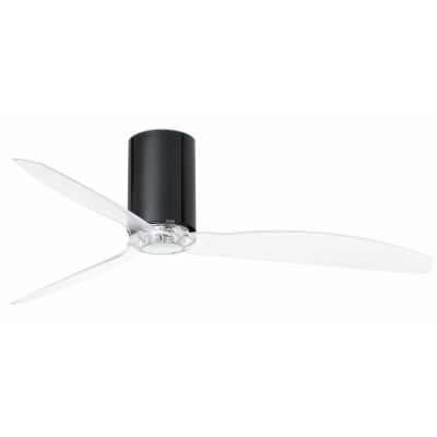 MINI TUBE VENTILATORE BIANCO O NERO LUCIDO PALE TRASPARENTI SENZA LUCE DIAMETRO CM 128 TELECOMANDO FARO VENTILATORI - Cristalens