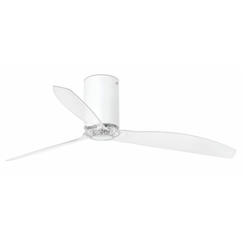 MINI TUBE VENTILATORE BIANCO O NERO OPACO PALE TRASPARENTI SENZA LUCE DIAMETRO CM 128 TELECOMANDO FARO VENTILATORI - Cristalensi