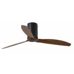 MINI TUBE VENTILATORE NERO CON PALE NERE O MOGANO SENZA LUCE DIAMETRO CM 128 TELECOMANDO FARO VENTILATORI - Cristalensi Shop Onl