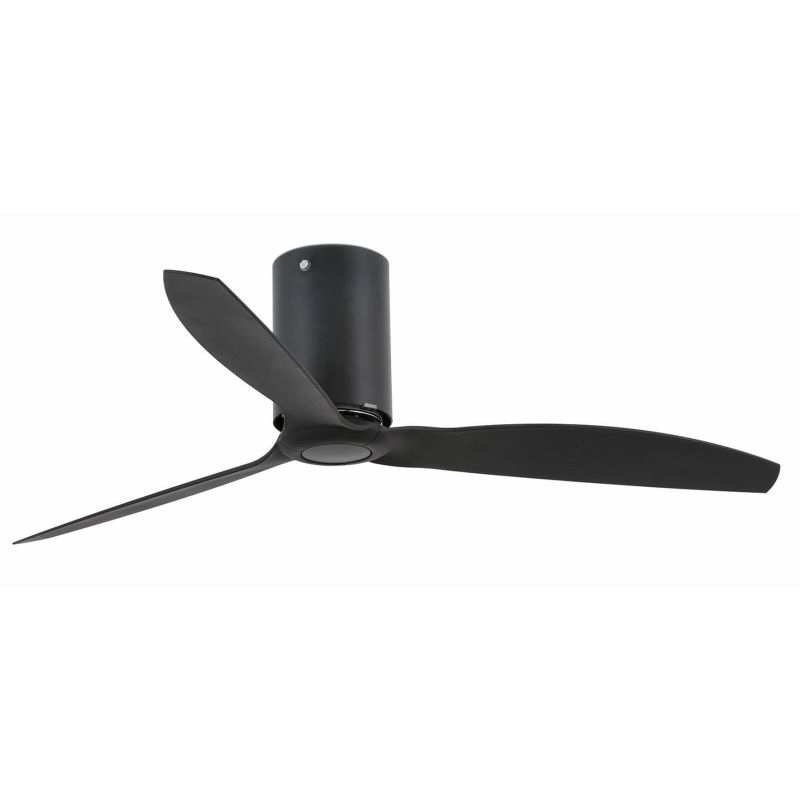 MINI TUBE VENTILATORE NERO CON PALE NERE O MOGANO SENZA LUCE DIAMETRO CM 128 TELECOMANDO FARO VENTILATORI - Cristalensi Shop Onl