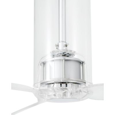 TUBE VENTILATORE IN METALLO CROMO E VETRO 3 PALE SENZA LUCE DIAMETRO CM 128 E TELECOMANDO FARO VENTILATORI - Cristalensi Shop On