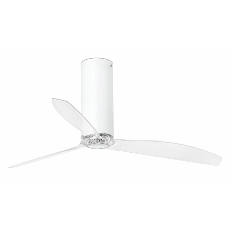 TUBE VENTILATORE BIANCO O NERO LUCIDO PALE TRASPARENTI SENZA LUCE DIAMETRO CM 128 E TELECOMANDO FARO VENTILATORI - Cristalensi S