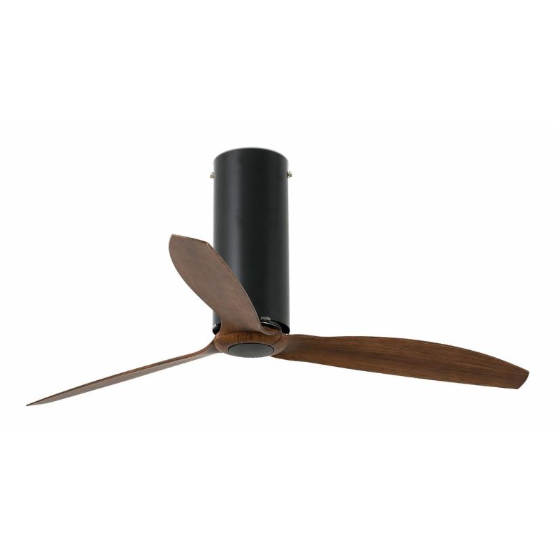 TUBE VENTILATORE NERO CON PALE NERE O MOGANO SENZA LUCE DIAMETRO CM 128 TELECOMANDO FARO VENTILATORI - Cristalensi Shop Online