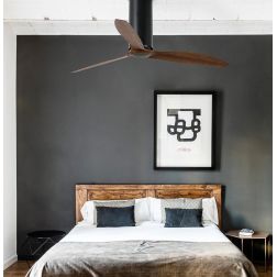 TUBE VENTILATORE NERO CON PALE NERE O MOGANO SENZA LUCE DIAMETRO CM 128 TELECOMANDO FARO VENTILATORI - Cristalensi Shop Online