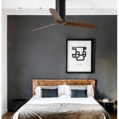 TUBE VENTILATORE NERO CON PALE NERE O MOGANO SENZA LUCE DIAMETRO CM 128 TELECOMANDO FARO VENTILATORI - Cristalensi Shop Online