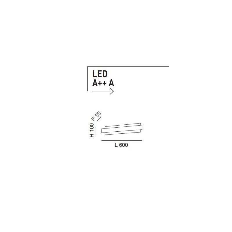 3558-22 REGOLO APPLIQUE LINEARE MODERNA LED 21W IN VETRO E ALLUMINIO NERO E BIANCO DI FABAS LUCE Fabas Luce - Cristalensi Shop O