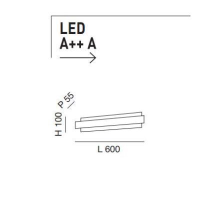 3558-22 REGOLO APPLIQUE LINEARE MODERNA LED 21W IN VETRO E ALLUMINIO NERO E BIANCO DI FABAS LUCE Fabas Luce - Cristalensi Shop O