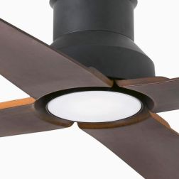 WINCHE VENTILATORE CON LUCE LED 16W DIAMETRO 130 IP44 DA ESTERNI IN METALLO MARRONE CON 4 PALE FARO VENTILATORI - Cristalensi Sh 2