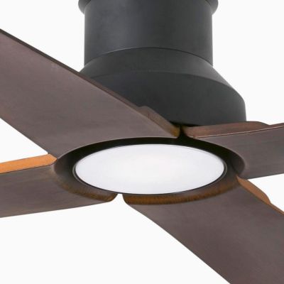WINCHE VENTILATORE CON LUCE LED 16W DIAMETRO 130 IP44 DA ESTERNI IN METALLO MARRONE CON 4 PALE FARO VENTILATORI - Cristalensi Sh