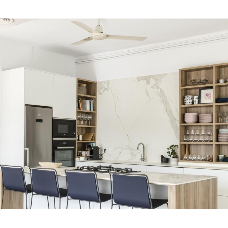 ECO INDUS VENTILATORE DI DIAMETRO 120 CM IN METALLO BIANCO SENZA LUCE FARO VENTILATORI - Cristalensi Shop Online