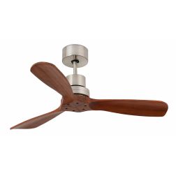 MINI LANTAU VENTILATORE A SOFFITTO DIAMETRO 107 CM NICKEL SATINATO O NERO SENZA LUCE PALE NOCE FARO VENTILATORI - Cristalensi Sh