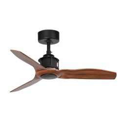 JUSTFAN SMALL VENTILATORE NERO DIAMETRO 80 CON PALE MOGANO O NERE SENZA LUCE CON TELECOMANDO FARO VENTILATORI - Cristalensi Shop 2