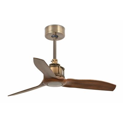 JUSTFAN SMALL VENTILATORE OTTONE DIAMETRO 80 CON PALE MOGANO O NERE SENZA LUCE CON TELECOMANDO FARO VENTILATORI - Cristalensi Sh