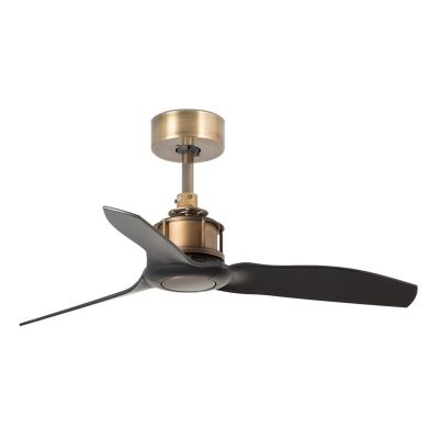 JUSTFAN SMALL VENTILATORE OTTONE DIAMETRO 80 CON PALE MOGANO O NERE SENZA LUCE CON TELECOMANDO FARO VENTILATORI - Cristalensi Sh