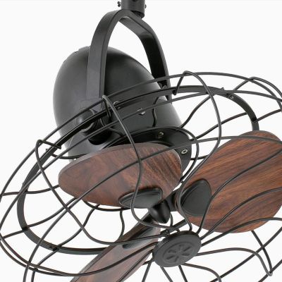 KEIKI VENTILATORE A SOFFITTO MARRONE INCLINABILE CON GABBIA E PALE IN LEGNO SENZA LUCE FARO VENTILATORI - Cristalensi Shop Onlin