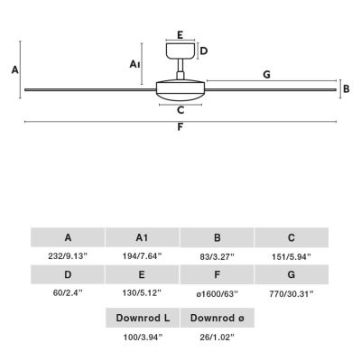 CRUISER XL VENTILATORE DA SOFFITTO D160 CM SENZA LUCE 3 FINITURE 3 PALE E TELECOMANDO INCLUSO FARO VENTILATORI - Cristalensi Sho