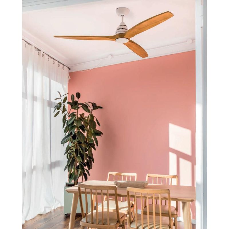 ALO L VENTILATORE DA SOFFITTO D152 CM LUCE LED 20W 2 COLORI 3 PALE E TELECOMANDO INCLUSO FARO VENTILATORI - Cristalensi Shop Onl