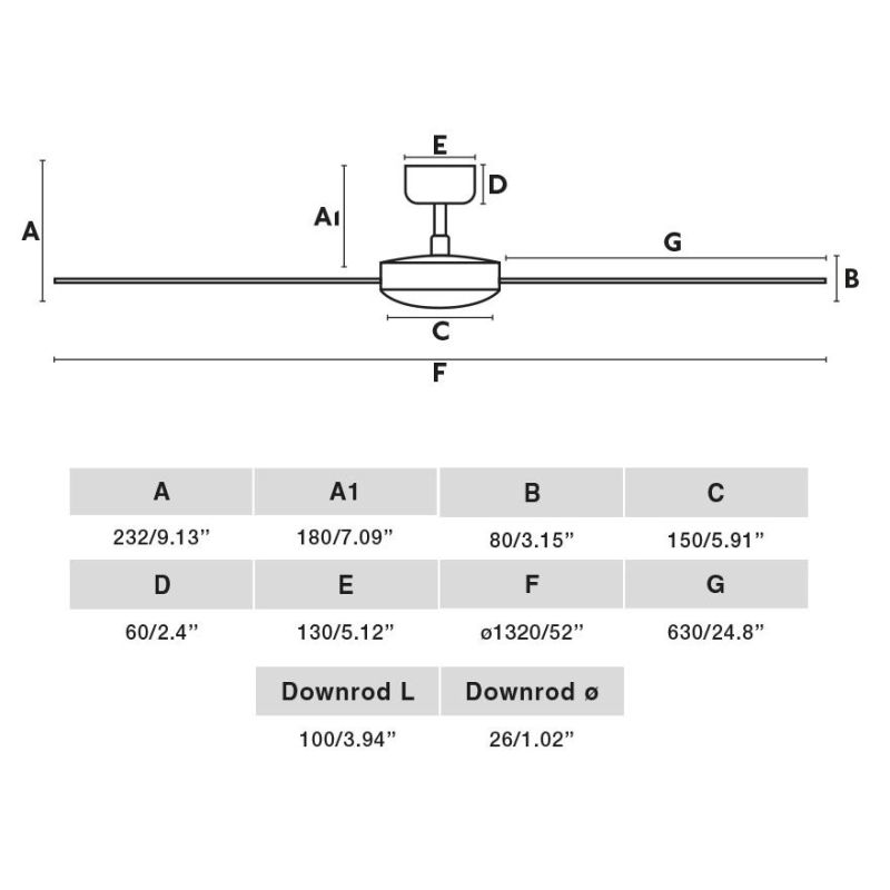 RUDDER L VENTILATORE DA SOFFITTO D132 CM SENZA LUCE 2 FINITURE 3 PALE E TELECOMANDO INCLUSO FARO VENTILATORI - Cristalensi Shop