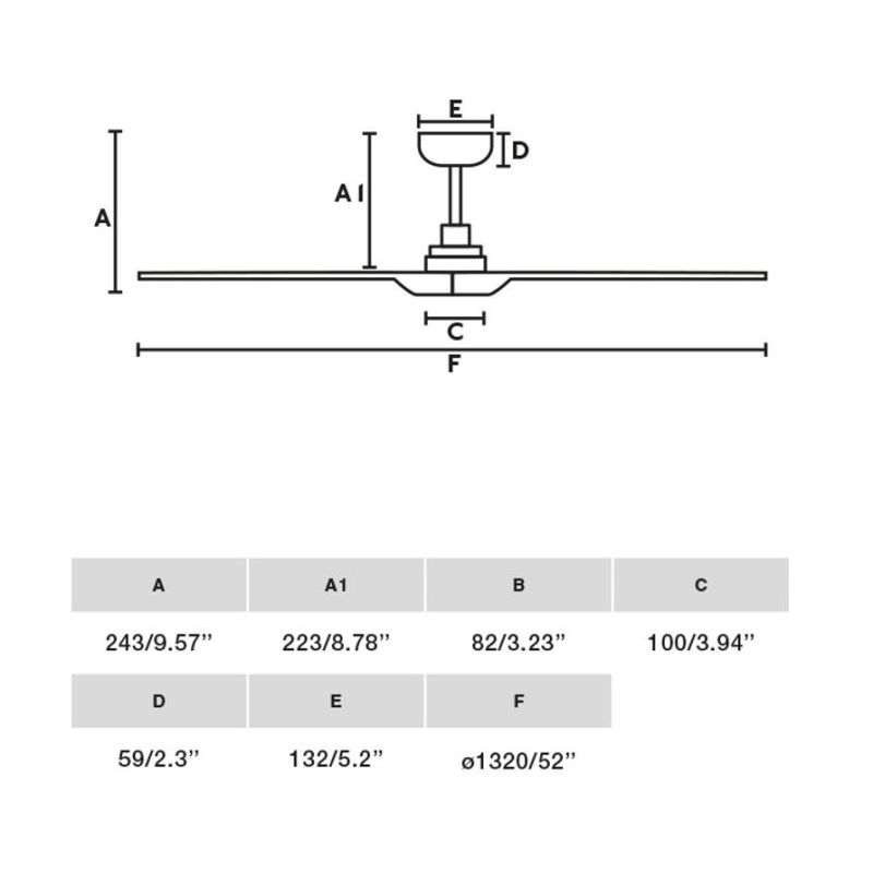 HEYWOOD L VENTILATORE DA SOFFITTO D132 CM SENZA LUCE 2 FINITURE 3 PALE E TELECOMANDO INCLUSO FARO VENTILATORI - Cristalensi Shop