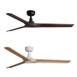 HEYWOOD L VENTILATORE DA SOFFITTO D132 CM SENZA LUCE 2 FINITURE 3 PALE E TELECOMANDO INCLUSO FARO VENTILATORI - Cristalensi Shop