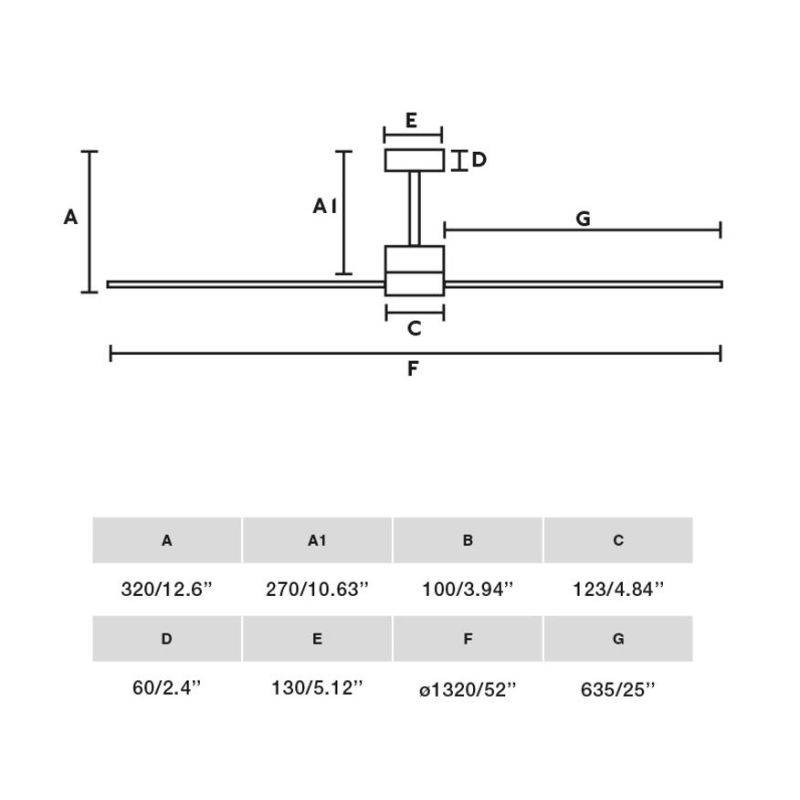 AMELIA L VENTILATORE DA SOFFITTO D132 CM SENZA LUCE 3 FINITURE 3 PALE E TELECOMANDO INCLUSO FARO VENTILATORI - Cristalensi Shop