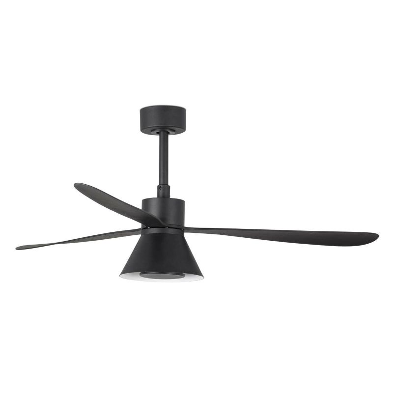 AMELIA L CONE VENTILATORE DA SOFFITTO D132 CM LUCE LED 20W 3 FINITURE 3 PALE E TELECOMANDO INCLUSO FARO VENTILATORI - Cristalens