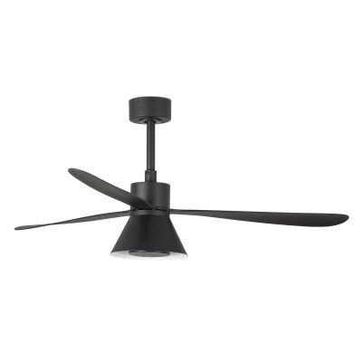AMELIA L CONE VENTILATORE DA SOFFITTO D132 CM LUCE LED 20W 3 FINITURE 3 PALE E TELECOMANDO INCLUSO FARO VENTILATORI - Cristalens