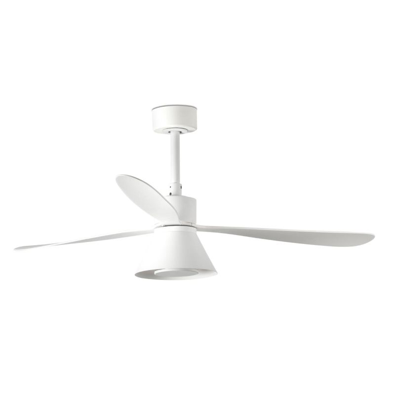AMELIA L CONE VENTILATORE DA SOFFITTO D132 CM LUCE LED 20W 3 FINITURE 3 PALE E TELECOMANDO INCLUSO FARO VENTILATORI - Cristalens