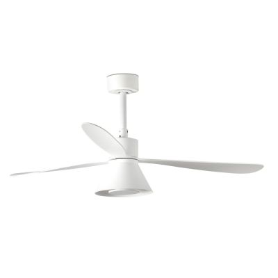 AMELIA L CONE VENTILATORE DA SOFFITTO D132 CM LUCE LED 20W 3 FINITURE 3 PALE E TELECOMANDO INCLUSO FARO VENTILATORI - Cristalens