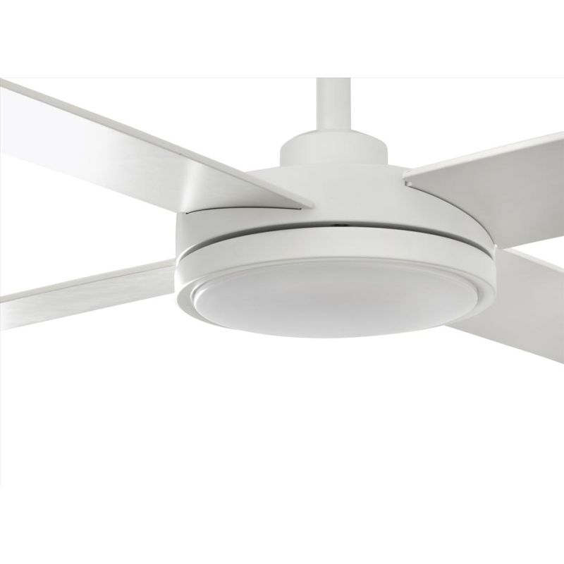 SAINT L VENTILATORE BIANCO D90 CM LUCE LED 24W DIMMERABILE 4 PALE CON TELECOMANDO INCLUSO FARO VENTILATORI - Cristalensi Shop On