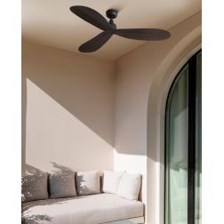 PALMA M VENTILATORE D129 CM SENZA LUCE IP44 COLORE MARRONE 3 PALE CON TELECOMANDO INCLUSO FARO VENTILATORI - Cristalensi Shop On